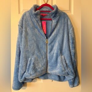 Lilly Pulitzer Ansel Sherpa Zip-up Jacket - Blue Peri
